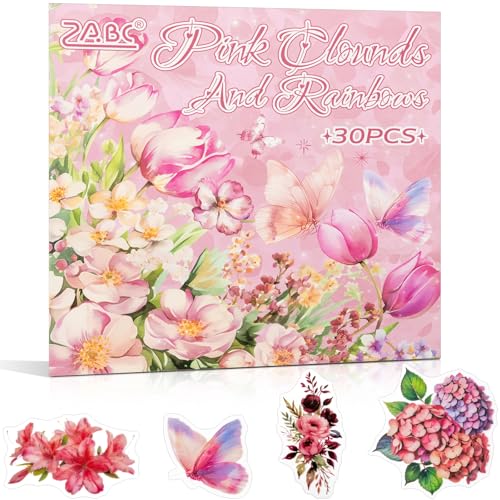 Rose Garden Serie Sticker-Set für Scrapbooking & Junk Journal – 30 Bögen PET-Aufkleber, Vintage Journaling Sticker (TZ-005-001) von Uideyvi