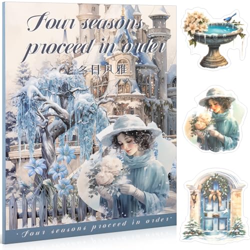 Winter Theme PET-Sticker Set für Scrapbooking & Journaling - 20 Bögen Vintage Aufkleber (TZ-006-002) von Uideyvi