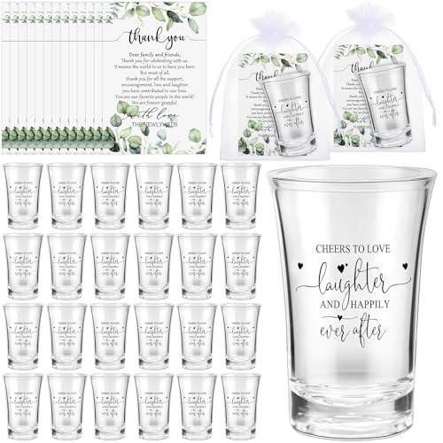Uiifan 50 Sets Hochzeitsgeschenke für Gäste, Acryl, kurze Gläser, Prost to Love, klare Weingläser mit Dankeskarten, Organza-Beutel für Party, Souvenir, Geschenke Uiifan 50 Sets Hochzeitsgeschenke für Gäste, Acryl, kurze Gläser, Prost to Love, klare Weingläser mit Dankeskarten, Organza-Beutel für Party, Souvenir, Geschenke von Uiifan