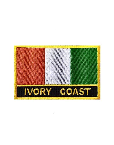 Uijokdef 1 x Aufnäher mit Côte D'Ivoire-Flagge, zum Aufbügeln oder Aufnähen, bestickt, taktisch, Militär, National-Côte D'Ivoire (Côte D'Ivoire) von Uijokdef