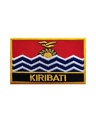Uijokdef 1 x Aufnäher mit Kiribati-Flagge, zum Aufbügeln oder Aufnähen, bestickt, taktisch, militärisch, national, Kiribati, Patch (Kiribati) von Uijokdef