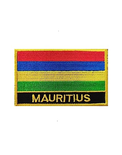Uijokdef 1 x Aufnäher mit Mauritius-Flagge, zum Aufbügeln oder Aufnähen, bestickt, taktisch, militärisch, national, Mauritius, Patch (Mauritius) von Uijokdef