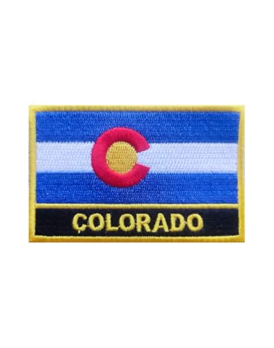 Uijokdef Uijokdef bestickter Colorado-Flaggenaufnäher, zum Aufbügeln oder Aufnähen, bestickt, taktische Militär-Nationalflagge von Uijokdef