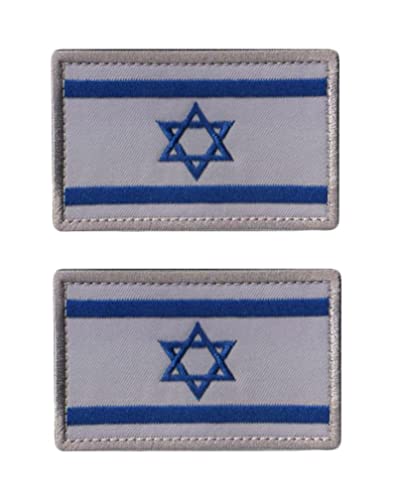 Uijokdef 2 Stück Israel-Flaggen-Aufnäher, Klettverschluss, bestickt, taktisch, Militär, Nationalflagge Israel (Israel) von Uijokdef