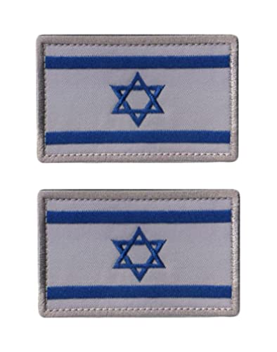 Uijokdef Aufnäher mit asiatischer Flagge, Klettverschluss, bestickt, taktisch, Militär, Nationalasien, Israel, 2 Stück von Uijokdef