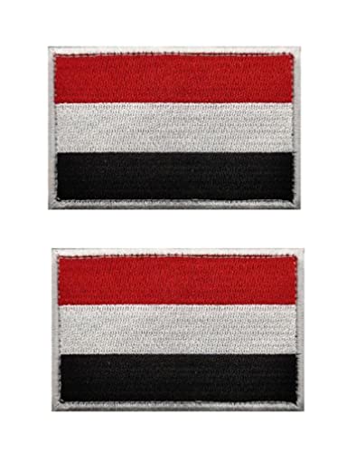 Uijokdef 2 Stück Jemen-Flaggen-Aufnäher, Klettverschluss, bestickt, taktisch, militärisch, national, Jemen, Patch (Jemen) von Uijokdef