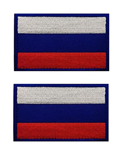 Uijokdef 2 Stück Russland Flagge Patches Hook and Loop Fastener Bestickter Tactical Military National Russia Patch (Russland) von Uijokdef