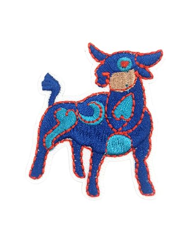 Uijokdef Uijokdef 1 Stück dekorative Sternbild-Aufnäher zum Aufbügeln, bestickte Aufnäher, DIY-Nähzubehör, Sternzeichen-Design-Set (Stier) von Uijokdef