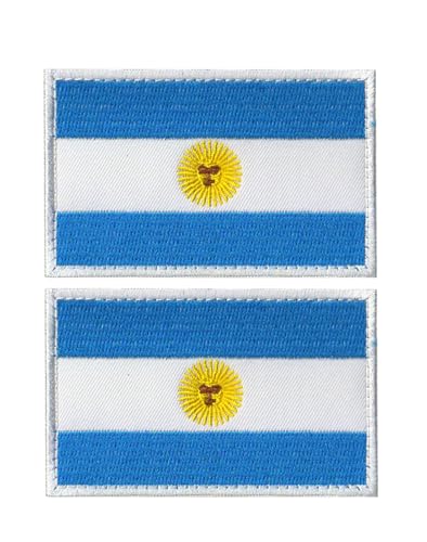 Uijokdef Uijokdef Aufnäher mit Argentinien-Flagge, Klettverschluss, bestickt, taktisch, Militär, Argentinien, 2 Stück von Uijokdef