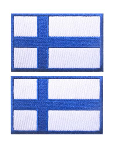 Uijokdef Uijokdef Aufnäher mit Finnland-Flagge, Klettverschluss, bestickt, taktisch, Militär, Nationalfinnland, 2 Stück von Uijokdef