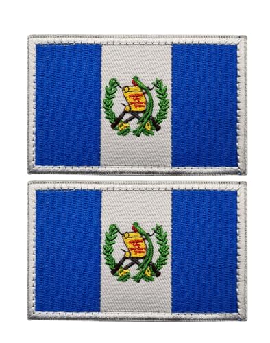 Uijokdef Uijokdef Aufnäher mit Guatemala-Flagge, Klettverschluss, bestickt, taktisch, Militär, Nationalguatemala, 2 Stück von Uijokdef