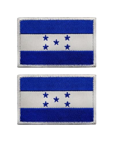 Uijokdef Uijokdef Aufnäher mit Honduras-Flagge, Klettverschluss, bestickt, taktisch, Militär, National, Honduras, 2 Stück von Uijokdef