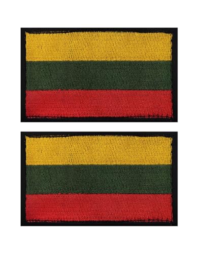 Uijokdef Uijokdef Aufnäher mit Litauen-Flagge, Klettverschluss, bestickt, taktisch, Militär, Litauen, 2 Stück Uijokdef Uijokdef Aufnäher mit Litauen-Flagge, Klettverschluss, bestickt, taktisch, Militär, Litauen, 2 Stück von Uijokdef