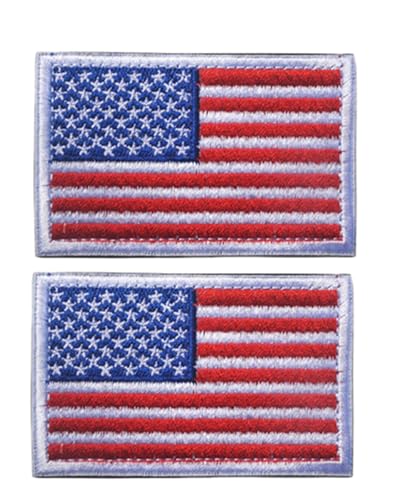 Uijokdef Uijokdef Aufnäher mit USA-Flagge, Klettverschluss, bestickt, taktisch, Militär, Nationalflagge der Vereinigten Staaten, 2 Stück von Uijokdef