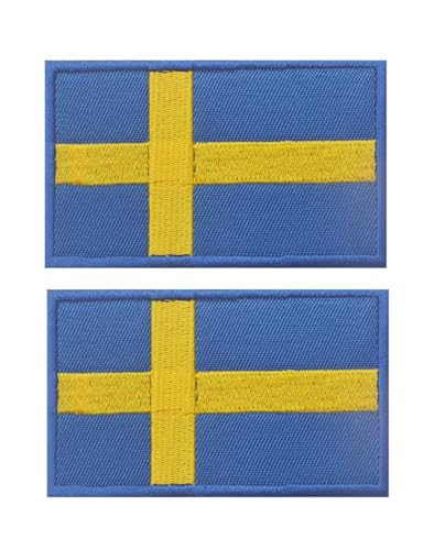 Uijokdef Uijokdef Aufnäher mit schwedischer Flagge, Klettverschluss, bestickt, taktisch, Militär, Nationalflagge Schweden, 2 Stück Uijokdef Uijokdef Aufnäher mit schwedischer Flagge, Klettverschluss, bestickt, taktisch, Militär, Nationalflagge Schweden, 2 Stück von Uijokdef
