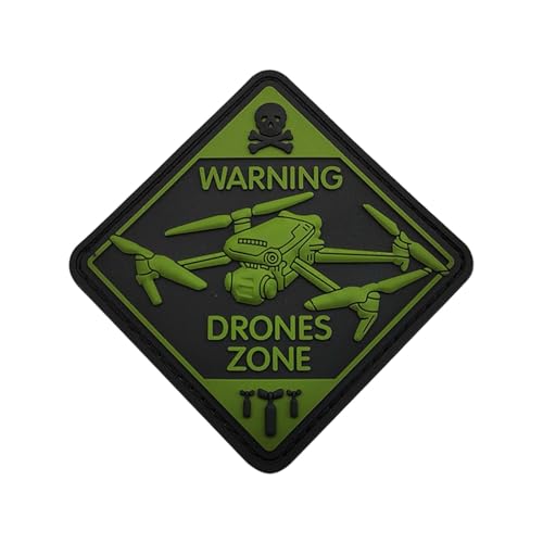 Uijokdef Uijokdef Militärischer taktischer PVC-Moral-Patch, Hakenverschluss, Abzeichen, Panzer Flugzeug, Bullet Design (Drohne 3) von Uijokdef