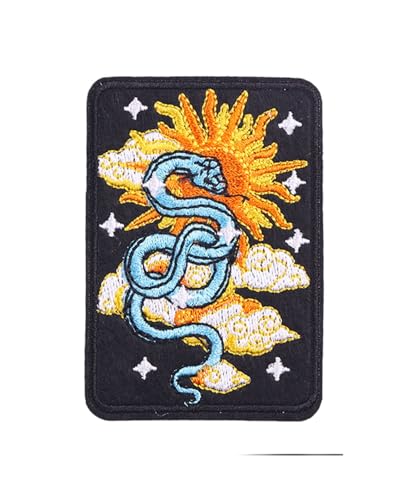 Uijokdef Uijokdef Mystische Seele, Tarotkarte, bestickt, zum Aufbügeln, himmlische Sonne, dekoratives Zubehör, 12 Stück (Tarot 10) von Uijokdef