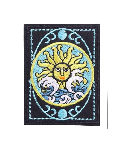 Uijokdef Uijokdef Mystische Seele, Tarotkarte, bestickt, zum Aufbügeln, himmlische Sonne, dekoratives Zubehör, 12 Stück (Tarot 2) von Uijokdef