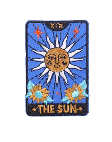 Uijokdef Uijokdef Mystische Seele, Tarotkarte, bestickt, zum Aufbügeln, himmlische Sonne, dekoratives Zubehör, 12 Stück (Tarot 4) von Uijokdef