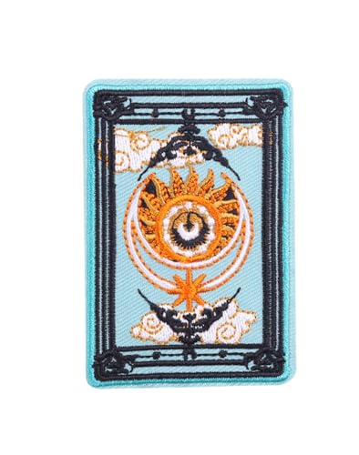 Uijokdef Uijokdef Mystische Seele, Tarotkarte, bestickt, zum Aufbügeln, himmlische Sonne, dekoratives Zubehör, 12 Stück (Tarot 5) von Uijokdef