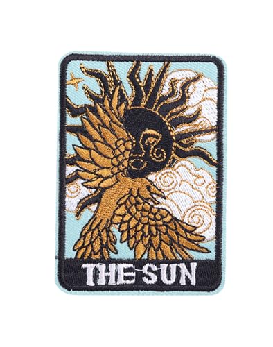 Uijokdef Uijokdef Mystische Seele, Tarotkarte, bestickt, zum Aufbügeln, himmlische Sonne, dekoratives Zubehör, 12 Stück (Tarot 6) von Uijokdef