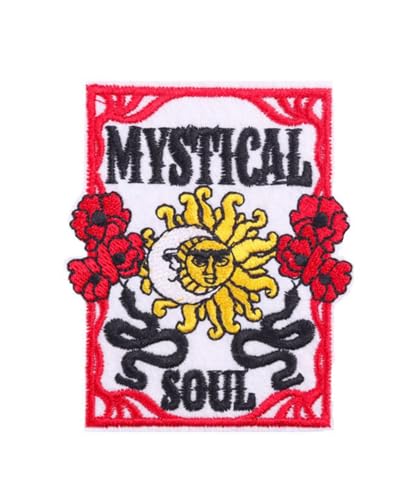 Uijokdef Uijokdef Mystische Seele, Tarotkarte, bestickt, zum Aufbügeln, himmlische Sonne, dekoratives Zubehör, 12 Stück (Tarot 7) von Uijokdef