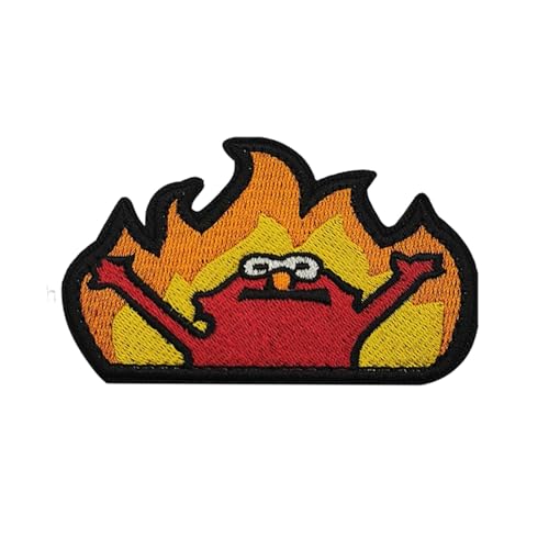 Uijokdef Uijokdef Taktischer Moralabzeichen, Feuer-Design, orange und rot, Klettverschluss, 5,1 x 8,9 cm, Militärstil Uijokdef Uijokdef Taktischer Moralabzeichen, Feuer-Design, orange und rot, Klettverschluss, 5,1 x 8,9 cm, Militärstil von Uijokdef