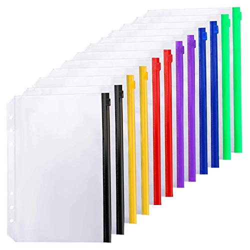 Uikdjgu 12 StüCke Binder Pockets A5 GrößE 6 LöCher Zipper Binder Pouch Ordner für 6 Ring Notebook Binder Lose Blatt SäCke Uikdjgu 12 StüCke Binder Pockets A5 GrößE 6 LöCher Zipper Binder Pouch Ordner für 6 Ring Notebook Binder Lose Blatt SäCke von Uikdjgu