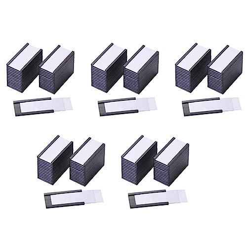 Uikdjgu 250-Teilige Magnetische Etiketten Halter mit Magnetischen Daten Karten Haltern mit Durchsichtigen Kunststoff Schutz Folien für Metall Regale (1 x 2) von Uikdjgu