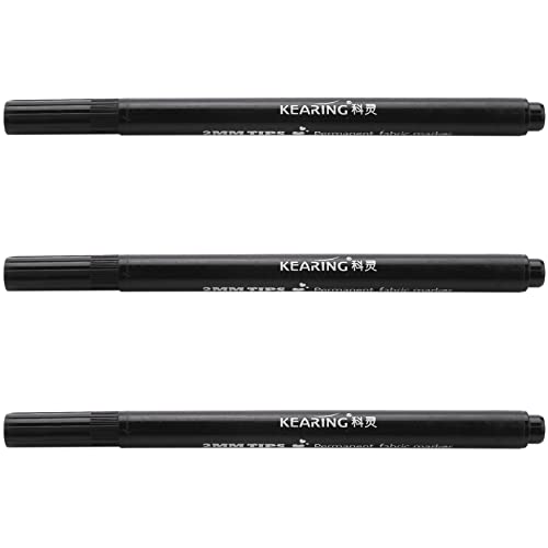 Uikdjgu 3 x Fabric Marker Pens Permanent Farben für Diy Textile Kleidung T-Shirt Schuhe Schwarz Uikdjgu 3 x Fabric Marker Pens Permanent Farben für Diy Textile Kleidung T-Shirt Schuhe Schwarz von Uikdjgu