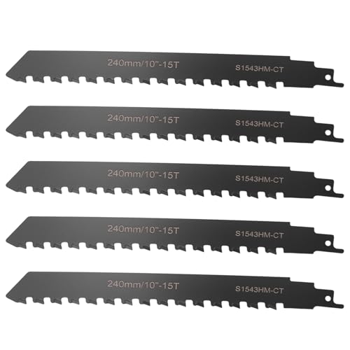 Uikdjgu 5X Säbelsägeblatt Hartmetall Wolframkarbid zum Schneiden Von Porösem Beton, Faserzement, Ziegel 240 mm/9,45 Uikdjgu 5X Säbelsägeblatt Hartmetall Wolframkarbid zum Schneiden Von Porösem Beton, Faserzement, Ziegel 240 mm/9,45 von Uikdjgu