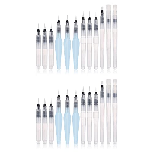 Uikdjgu Aquarell-Pinselstifte-Set, 24Er-Pack Wasserpinsel-Stifte Nachfüllbare Aqua-Pinsel Tinte und Wasserpinsel-Stifte Kunstbedarf von Uikdjgu