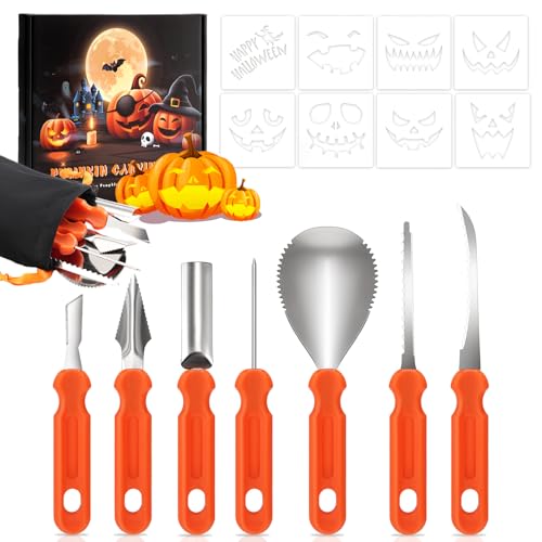 7 Stück Halloween Kürbis Schnitzset,kürbis Schnitzen Werkzeug Dekoration,Edelstahl Schnitzwerkzeug Kürbis,Kürbis Schnitzset für Kinder Erwachsene,Pumpkin Carving kit für Outdoor kürbis Deko 7 Stück Halloween Kürbis Schnitzset,kürbis Schnitzen Werkzeug Dekoration,Edelstahl Schnitzwerkzeug Kürbis,Kürbis Schnitzset für Kinder Erwachsene,Pumpkin Carving kit für Outdoor kürbis Deko von Uilfsur
