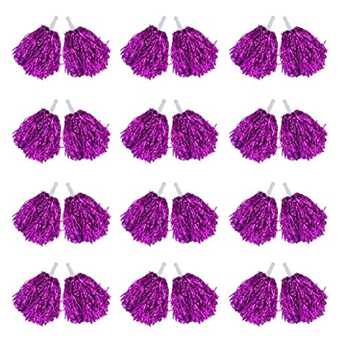 Uinfhyknd 24 StüCk Cheerleading Poms Metallfolie Cheer Poms mit Kunststoffgriff für Erwachsene Kinder Cheerleader Lila Uinfhyknd 24 StüCk Cheerleading Poms Metallfolie Cheer Poms mit Kunststoffgriff für Erwachsene Kinder Cheerleader Lila von Uinfhyknd