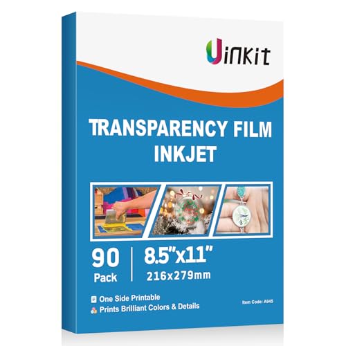 Uinkit Bulk 90 Blatt bedruckbare Transparenzfolie Acetat klare Blätter für Handwerk 8,5 x 11 OHP Overhead Projektor Film Für Tintenstrahldrucker Schnell Trocken Uinkit Bulk 90 Blatt bedruckbare Transparenzfolie Acetat klare Blätter für Handwerk 8,5 x 11 OHP Overhead Projektor Film Für Tintenstrahldrucker Schnell Trocken von Uinkit