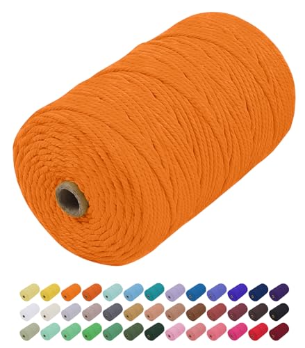 Makramee Garn Golden, Uiopa Makramee Garn 3mm x 200m Farbig Baumwollkordel Baumwollseil Geflochten Baumwollgarn Baumwollschnur, 4 Stränge Makramee-Garn für Wandbehang, Hängepflanze, DIY Boho Deko Makramee Garn Golden, Uiopa Makramee Garn 3mm x 200m Farbig Baumwollkordel Baumwollseil Geflochten Baumwollgarn Baumwollschnur, 4 Stränge Makramee-Garn für Wandbehang, Hängepflanze, DIY Boho Deko von Uiopa