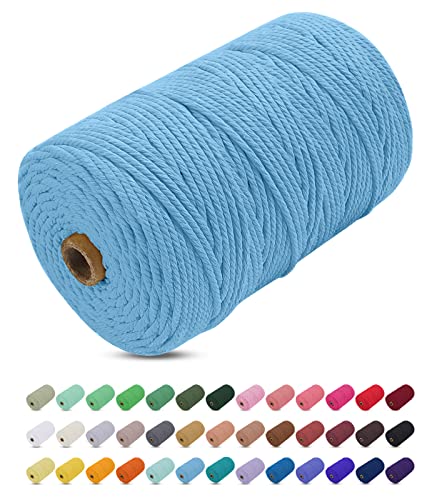Makramee Garn Himmelblau, Uiopa Makramee Garn 3mm x 200m Farbig Baumwollkordel Baumwollseil Geflochten Baumwollgarn Baumwollschnur, 4 Stränge Makramee-Garn für Wandbehang, Hängepflanze, DIY Boho Deko Makramee Garn Himmelblau, Uiopa Makramee Garn 3mm x 200m Farbig Baumwollkordel Baumwollseil Geflochten Baumwollgarn Baumwollschnur, 4 Stränge Makramee-Garn für Wandbehang, Hängepflanze, DIY Boho Deko von Uiopa