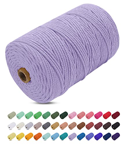 Makramee Garn Violett, Uiopa Makramee Garn 3mm x 200m Farbig Baumwollkordel Baumwollseil Geflochten Baumwollgarn Baumwollschnur, 4 Stränge Makramee-Garn für Wandbehang, Hängepflanze, DIY Boho Deko Makramee Garn Violett, Uiopa Makramee Garn 3mm x 200m Farbig Baumwollkordel Baumwollseil Geflochten Baumwollgarn Baumwollschnur, 4 Stränge Makramee-Garn für Wandbehang, Hängepflanze, DIY Boho Deko von Uiopa