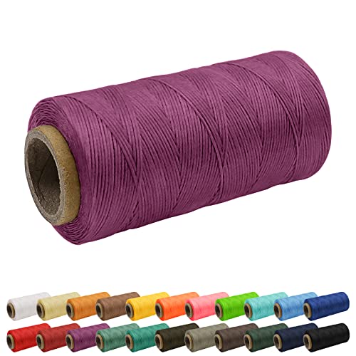 Uiopa 1mm x 260m Wachsfaden, 150D Flache Sattlergarn Ledergarn Gewachst, Leder Nähen Faden Gewachste Schnur für Nähprojekte, Buchbinderei, Schuhreparatur, Schmuck von Uiopa