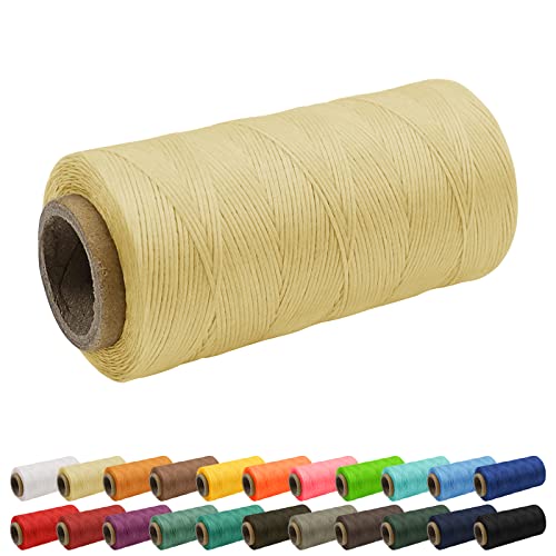 Uiopa 1mm x 260m Wachsfaden, 150D Flache Sattlergarn Ledergarn Gewachst, Leder Nähen Faden Gewachste Schnur für Nähprojekte, Buchbinderei, Schuhreparatur, Schmuck Uiopa 1mm x 260m Wachsfaden, 150D Flache Sattlergarn Ledergarn Gewachst, Leder Nähen Faden Gewachste Schnur für Nähprojekte, Buchbinderei, Schuhreparatur, Schmuck von Uiopa