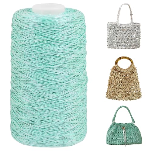 Uiopa 200g/480m Metallic Garn für Taschen Häkeln, Makramee Garn 1mm Taschengarn Glitzer Polyester Häkelgarn für Körbe, Handtasche, Heimdekoration, DIY Handwerk Uiopa 200g/480m Metallic Garn für Taschen Häkeln, Makramee Garn 1mm Taschengarn Glitzer Polyester Häkelgarn für Körbe, Handtasche, Heimdekoration, DIY Handwerk von Uiopa