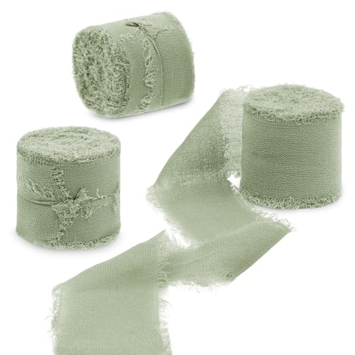 Uiopa 3 Rollen Chiffonband, Schleifenband Hellgrün 4cm x 15m Geschenkband Hochzeit, Fransenband Dekoband Stoffband für Geschenk, Basteln, Brautstrauß, Tisch-Deko, DIY Handwerk Uiopa 3 Rollen Chiffonband, Schleifenband Hellgrün 4cm x 15m Geschenkband Hochzeit, Fransenband Dekoband Stoffband für Geschenk, Basteln, Brautstrauß, Tisch-Deko, DIY Handwerk von Uiopa