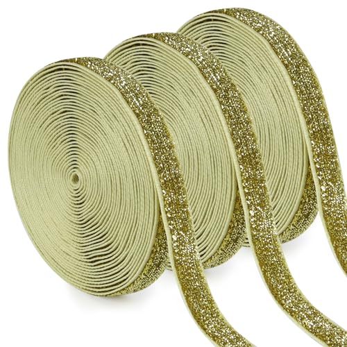 Uiopa 3 Rollen Glitzerband Samtband Gold Geschenkband Breit 10mm x 4,5m Schleifenband Samt Dekoband Ribbon Stoffbänder für Geschenkverpackungen, Kränze, Blumensträuße, DIY-Projekte Uiopa 3 Rollen Glitzerband Samtband Gold Geschenkband Breit 10mm x 4,5m Schleifenband Samt Dekoband Ribbon Stoffbänder für Geschenkverpackungen, Kränze, Blumensträuße, DIY-Projekte von Uiopa