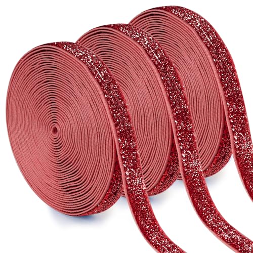 Uiopa 3 Rollen Glitzerband Samtband Rot Geschenkband Breit 10mm x 4,5m Schleifenband Samt Dekoband Ribbon Stoffbänder für Geschenkverpackungen, Kränze, Blumensträuße, DIY-Projekte Uiopa 3 Rollen Glitzerband Samtband Rot Geschenkband Breit 10mm x 4,5m Schleifenband Samt Dekoband Ribbon Stoffbänder für Geschenkverpackungen, Kränze, Blumensträuße, DIY-Projekte von Uiopa
