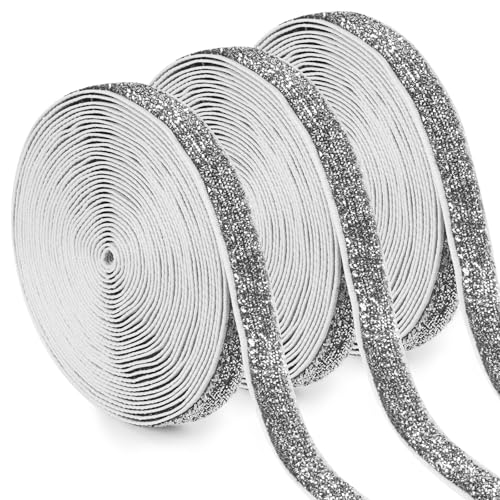 Uiopa 3 Rollen Glitzerband Samtband Silber Geschenkband Breit 10mm x 4,5m Schleifenband Samt Dekoband Ribbon Stoffbänder für Geschenkverpackungen, Kränze, Blumensträuße, DIY-Projekte Uiopa 3 Rollen Glitzerband Samtband Silber Geschenkband Breit 10mm x 4,5m Schleifenband Samt Dekoband Ribbon Stoffbänder für Geschenkverpackungen, Kränze, Blumensträuße, DIY-Projekte von Uiopa