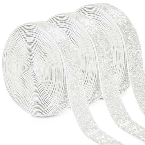 Uiopa 3 Rollen Glitzerband Samtband Weiß Geschenkband Breit 20mm x 4,5m Schleifenband Samt Dekoband Ribbon Stoffbänder für Geschenkverpackungen, Kränze, Blumensträuße, DIY-Projekte Uiopa 3 Rollen Glitzerband Samtband Weiß Geschenkband Breit 20mm x 4,5m Schleifenband Samt Dekoband Ribbon Stoffbänder für Geschenkverpackungen, Kränze, Blumensträuße, DIY-Projekte von Uiopa