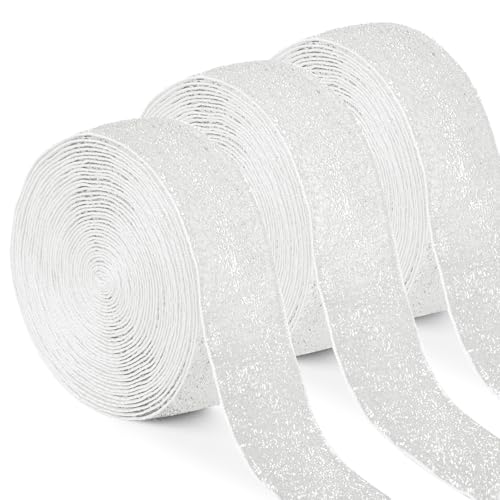 Uiopa 3 Rollen Glitzerband Samtband Weiß Geschenkband Breit 25mm x 4,5m Schleifenband Samt Dekoband Ribbon Stoffbänder für Geschenkverpackungen, Kränze, Blumensträuße, DIY-Projekte Uiopa 3 Rollen Glitzerband Samtband Weiß Geschenkband Breit 25mm x 4,5m Schleifenband Samt Dekoband Ribbon Stoffbänder für Geschenkverpackungen, Kränze, Blumensträuße, DIY-Projekte von Uiopa