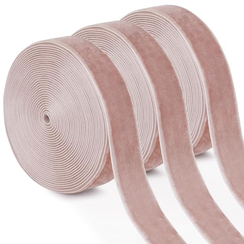 Uiopa 3 Rollen Samtband Champagner-Rosa Geschenkband Breit 15mm x 4,5m Schleifenband Samt Dekoband Ribbon Stoffbänder für Geschenkverpackungen, Kränze, Blumensträuße, DIY-Projekte Uiopa 3 Rollen Samtband Champagner-Rosa Geschenkband Breit 15mm x 4,5m Schleifenband Samt Dekoband Ribbon Stoffbänder für Geschenkverpackungen, Kränze, Blumensträuße, DIY-Projekte von Uiopa