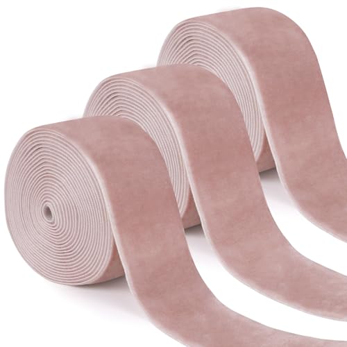 Uiopa 3 Rollen Samtband Champagner-Rosa Geschenkband Breit 38mm x 2,7m Schleifenband Samt Dekoband Ribbon Stoffbänder für Geschenkverpackungen, Kränze, Blumensträuße, DIY-Projekte Uiopa 3 Rollen Samtband Champagner-Rosa Geschenkband Breit 38mm x 2,7m Schleifenband Samt Dekoband Ribbon Stoffbänder für Geschenkverpackungen, Kränze, Blumensträuße, DIY-Projekte von Uiopa
