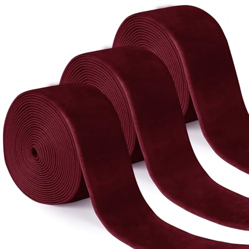 Uiopa 3 Rollen Samtband Weinrot Geschenkband Breit 38mm x 2,7m Schleifenband Samt Dekoband Ribbon Stoffbänder für Geschenkverpackungen, Kränze, Blumensträuße, DIY-Projekte Uiopa 3 Rollen Samtband Weinrot Geschenkband Breit 38mm x 2,7m Schleifenband Samt Dekoband Ribbon Stoffbänder für Geschenkverpackungen, Kränze, Blumensträuße, DIY-Projekte von Uiopa